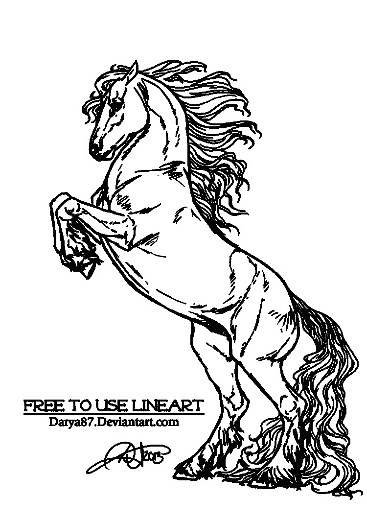 750x1064 Coloring Pages Of Horses Rearing