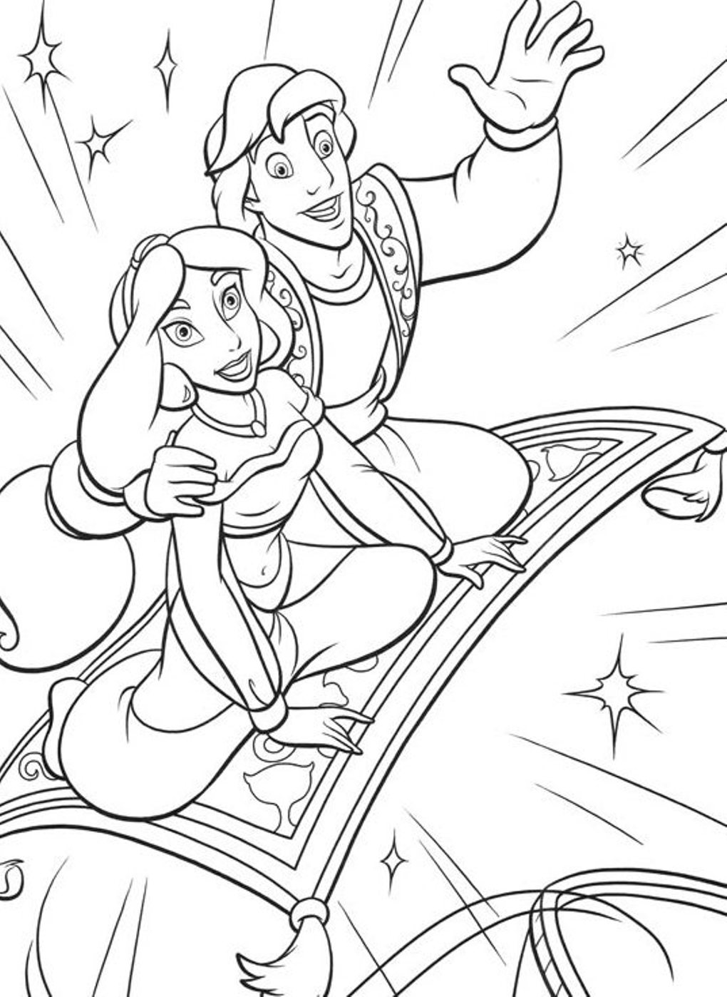 1020x1398 Magical World Of Arabian Aladdin 18 Aladdin Coloring Pages Free