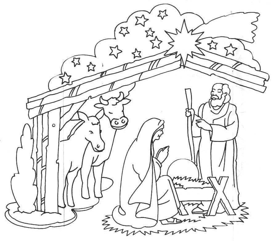 896x783 Baby Jesus Manger Coloring Page
