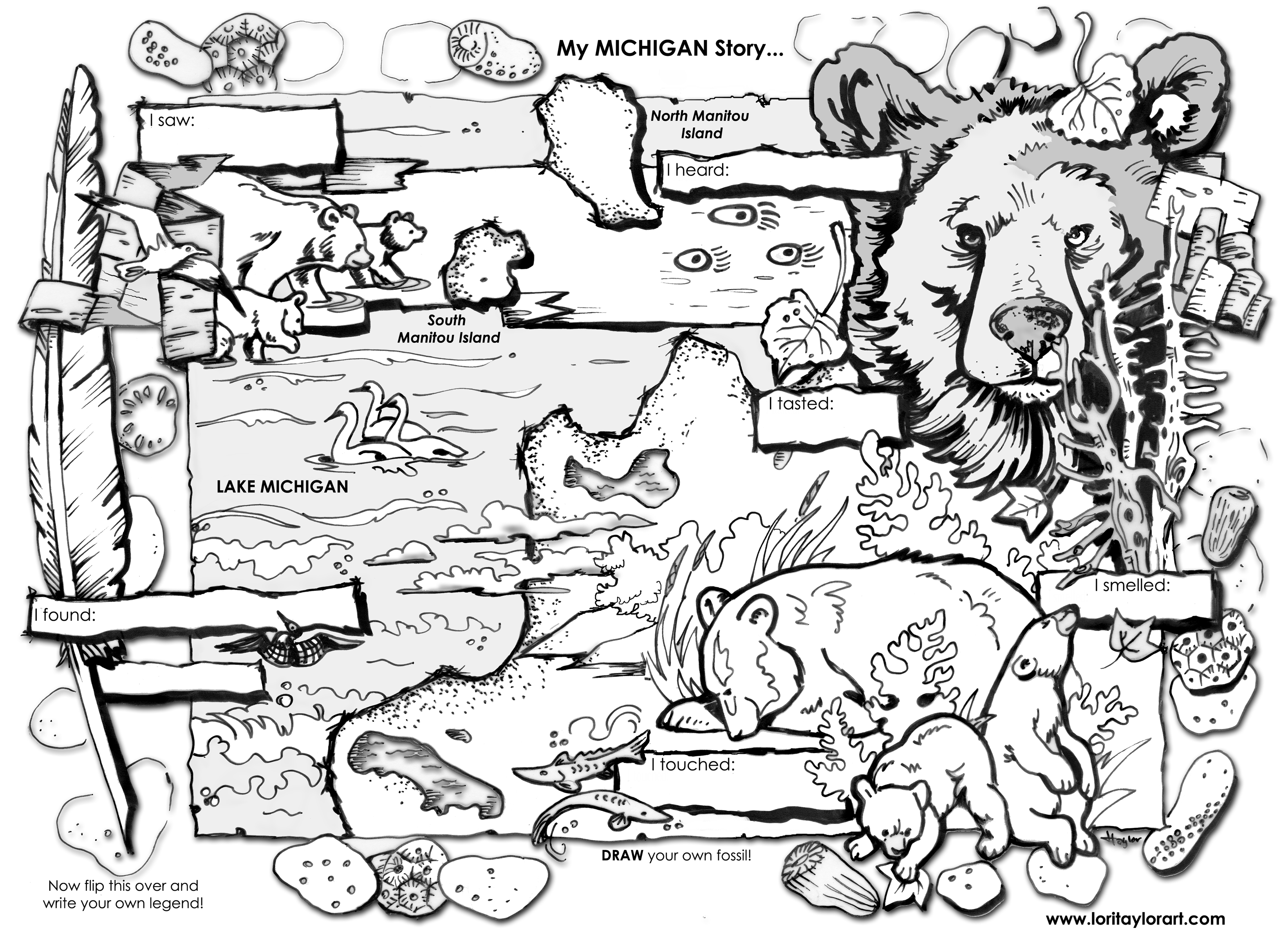 3289x2400 Michigan Coloring Pages Printable