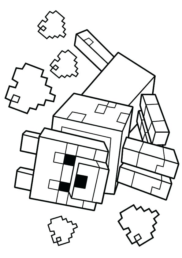 595x842 Minecraft Color Pages Coloring Pages Printable Wolf Coloring Page