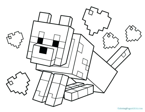 618x477 Minecraft Coloring Pages Coloring Pages Animals Terrific Print Out