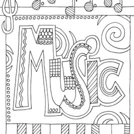 268x268 Music Coloring Pages