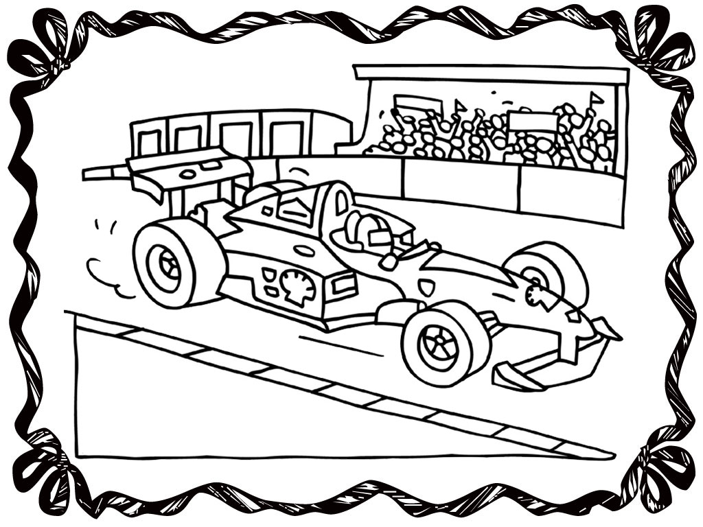 1024x768 Track Coloring Race Car Pages Reaic
