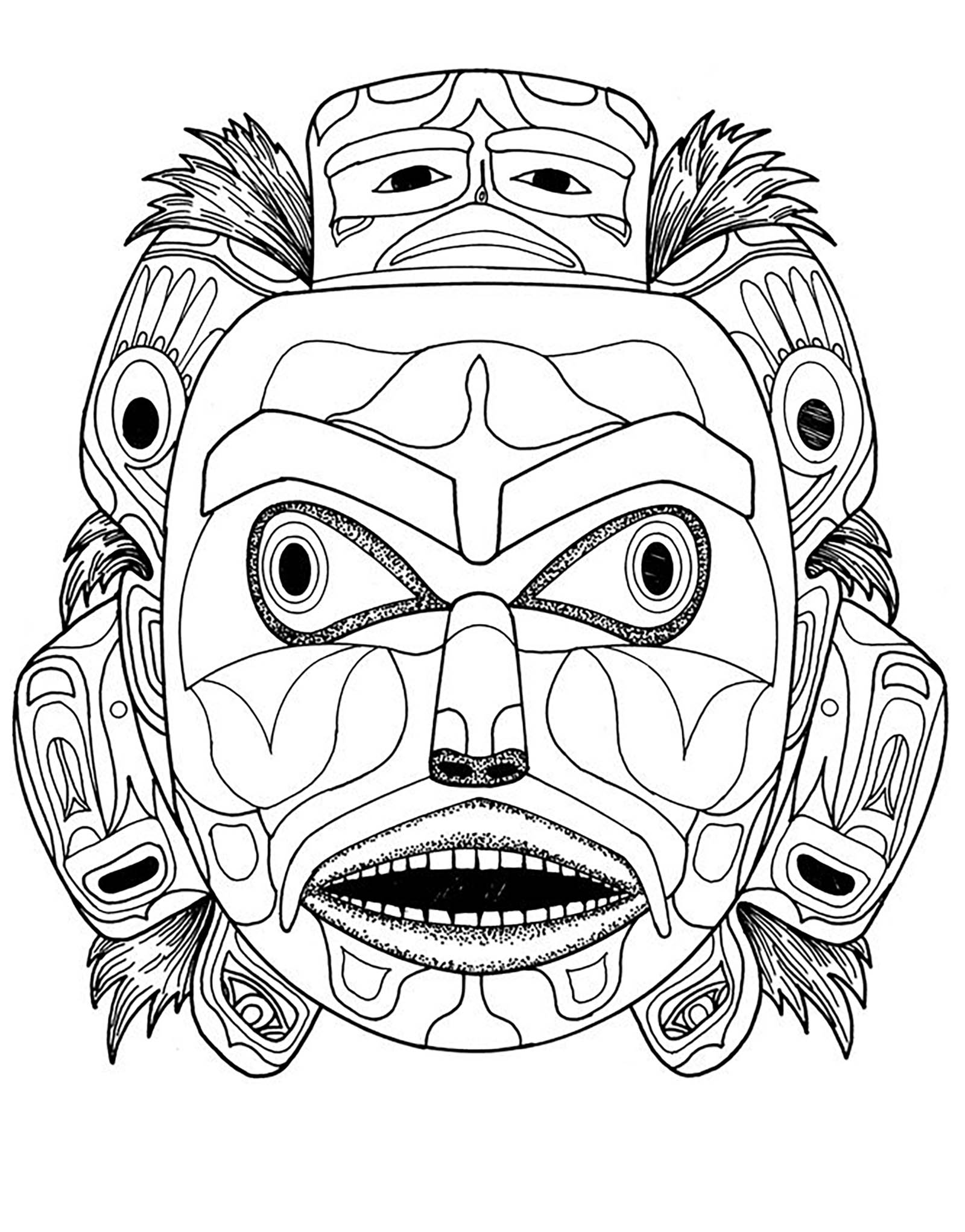 1600x2043 Kwakiutl Bear Spirit Mask