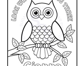 340x270 Coloring Pages Owl. Stunning Owl Birthday Coloring Pages Printable