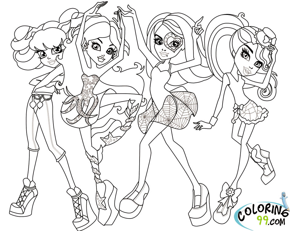 950x757 Monster High Class Dance Coloring Pages Team Colors