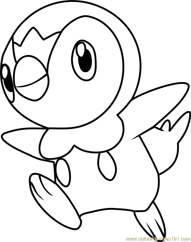 631x800 Piplup Pokemon Coloring Page