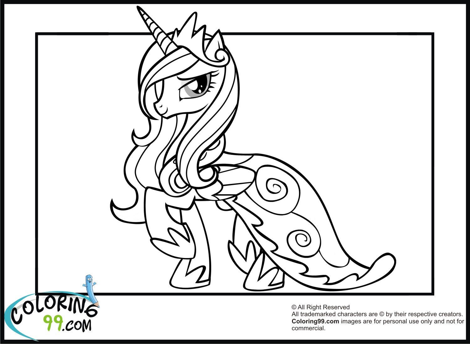 1500x1100 Mlp Princess Cadence In Glory Dresses Coloring Pages
