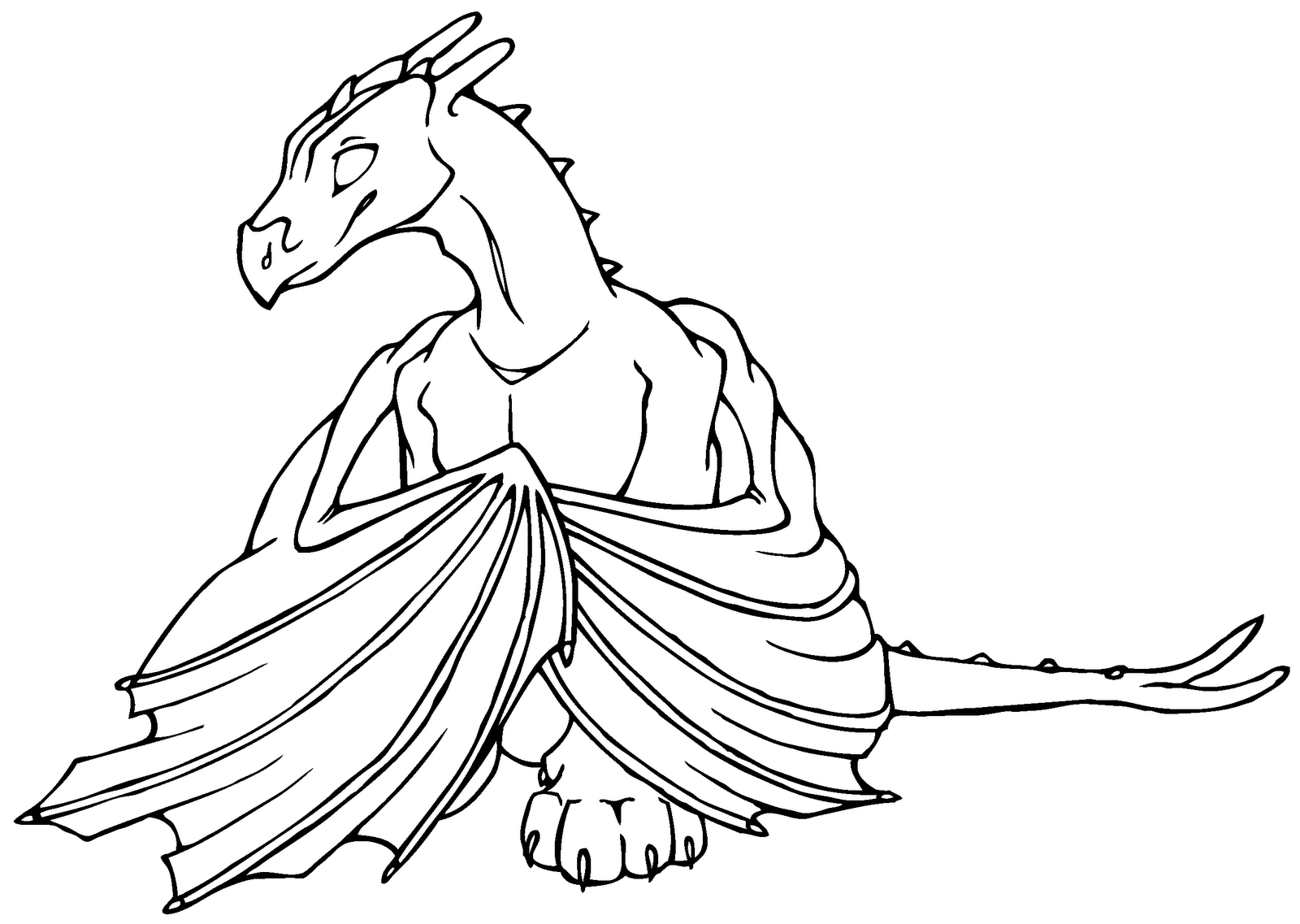 1600x1137 Realistic Dragon Coloring Pages For Adults