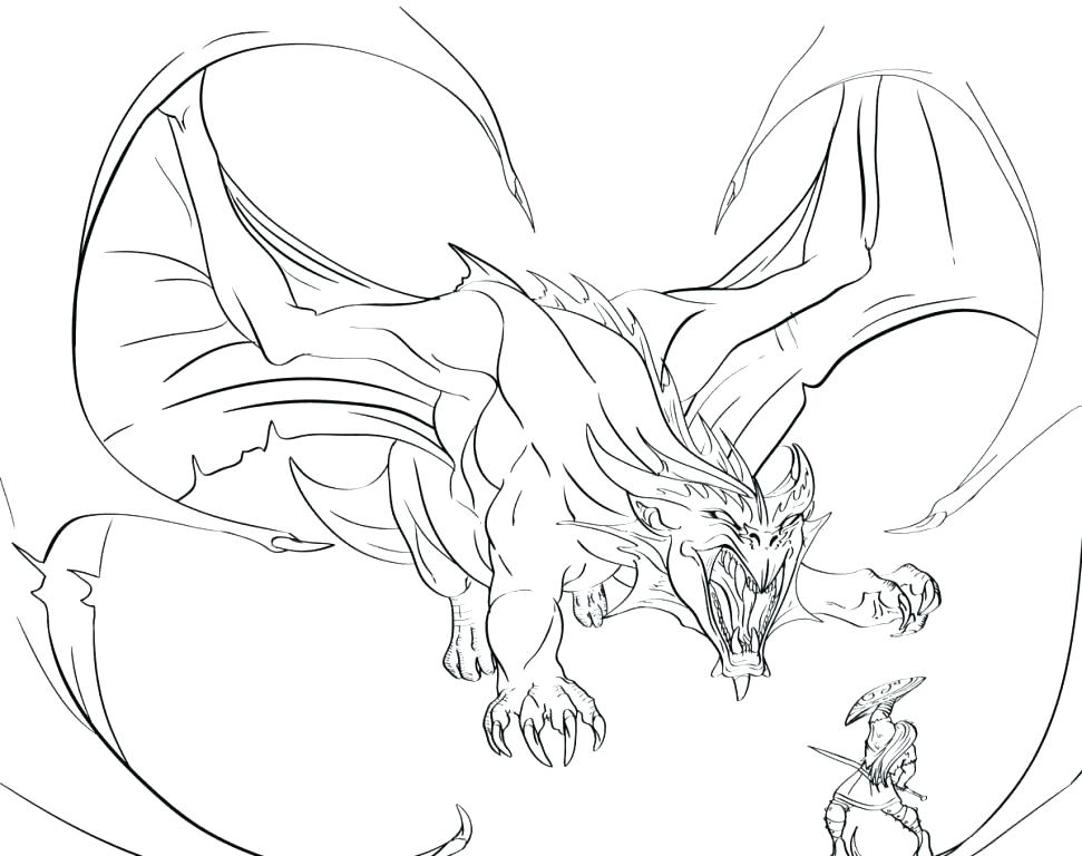 971x768 Dragon Coloring Page Dragon To Color Dragon Coloring Pages
