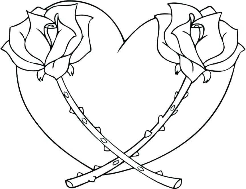 863x662 Coloring Page Rose Coloring Page Of A Rose Hearts And Flowers
