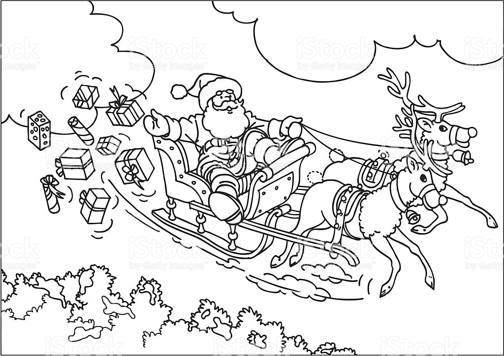1024x724 Drawn Santa His Sleigh 3428564