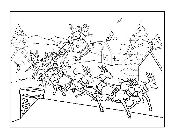 720x576 Coloring Pages Of Santa Claus Flying With His Sleigh