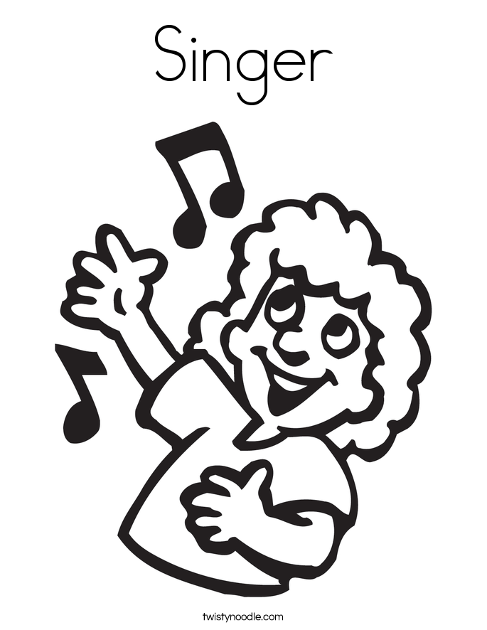 685x886 Singer Coloring Page