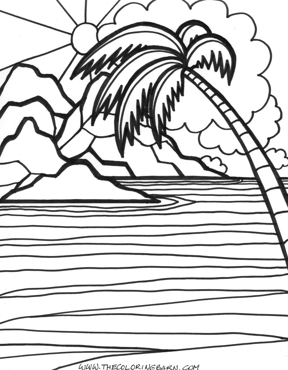 1000x1283 Sunset Coloring Pages Printable For Kids Arresting Color