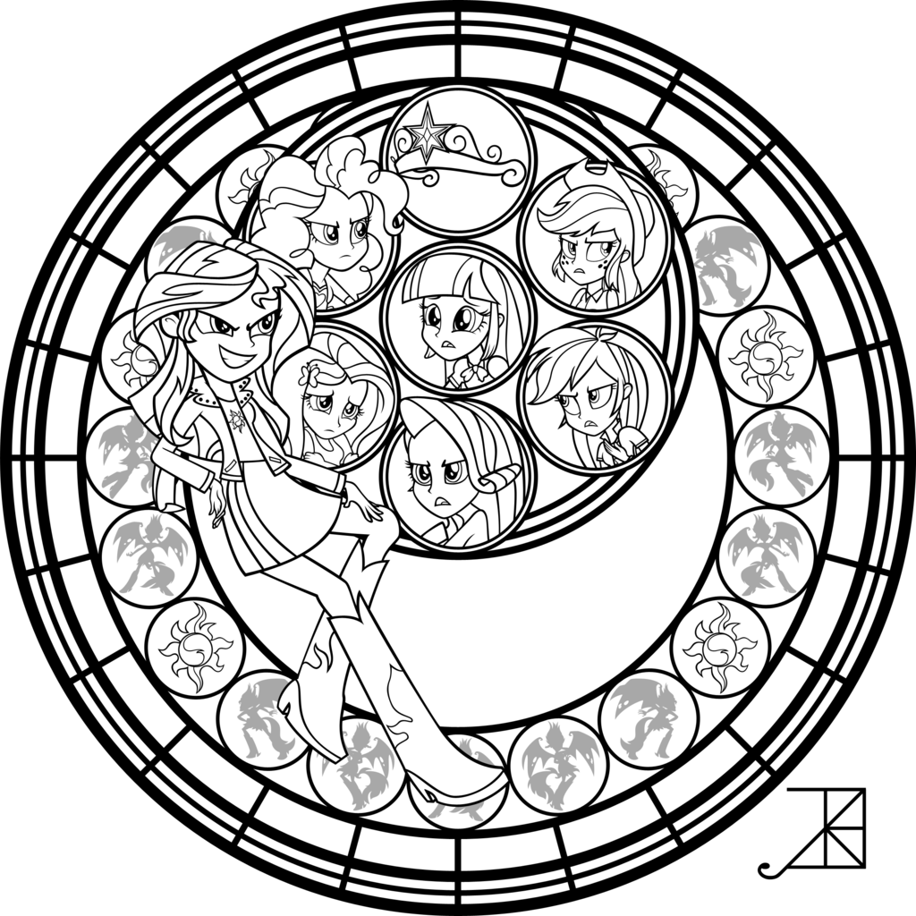 1024x1024 Sunset Shimmer Stained Glass Coloring Page By Akili Amethyst