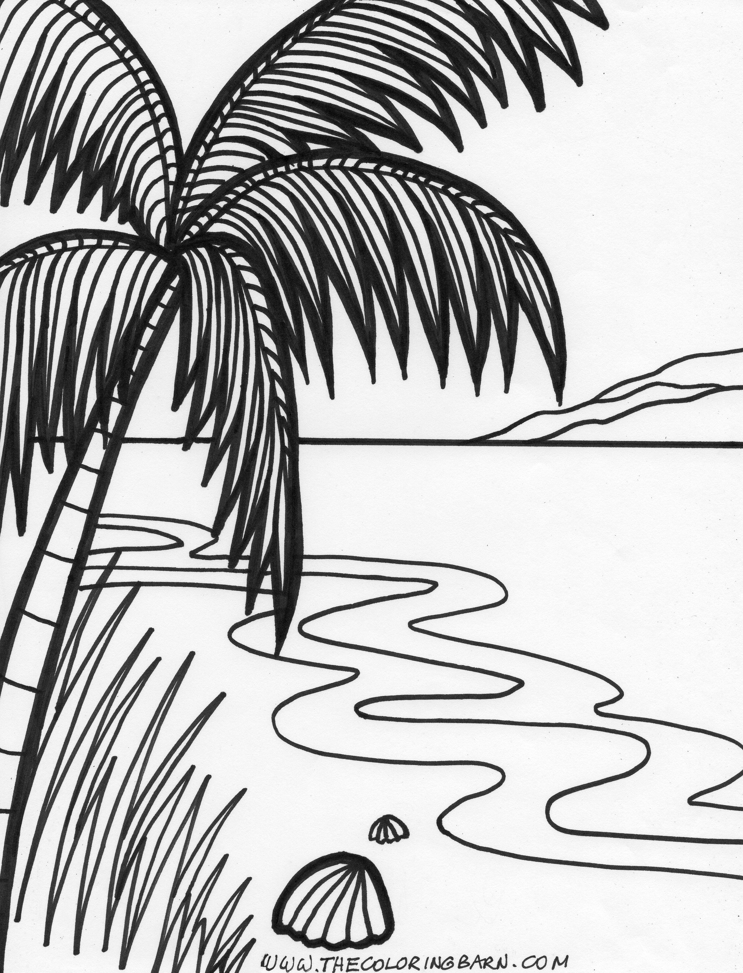 2477x3245 Island Sunset Printable Coloring Pages For Kids Birthday Party
