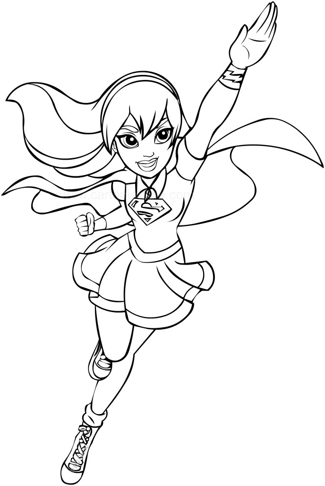 664x992 Supergirl Coloring Pages