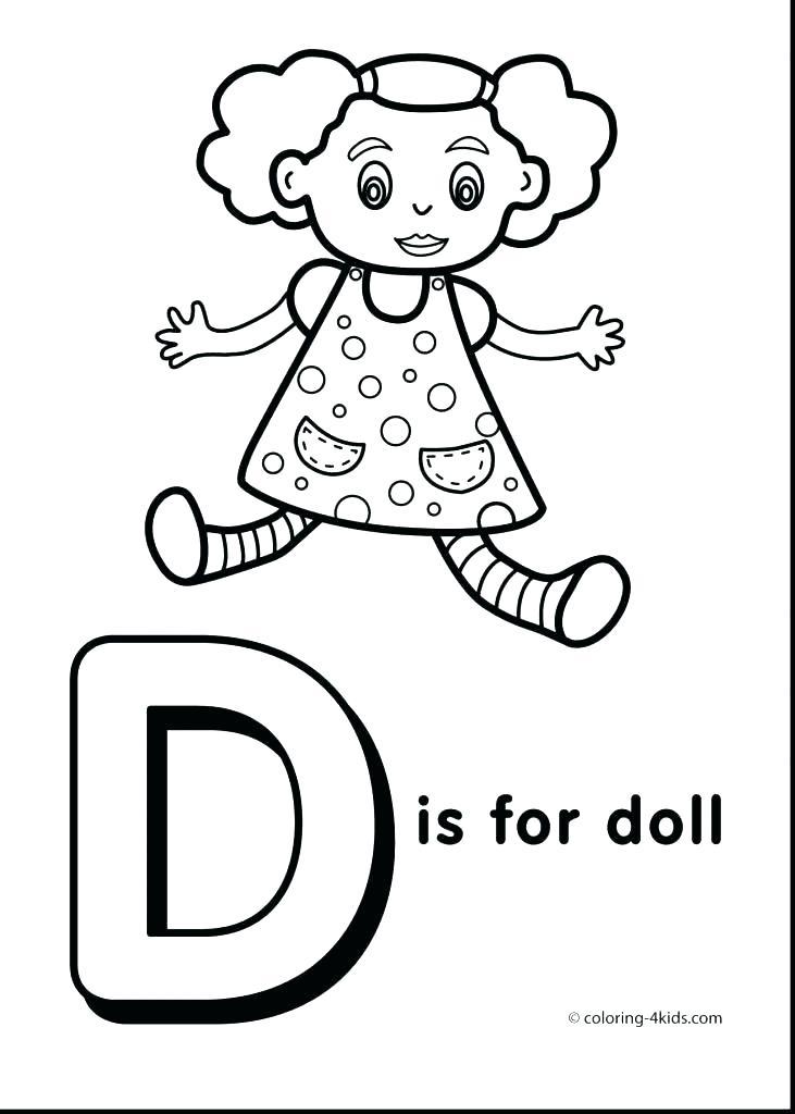 731x1024 Coloring Letter D