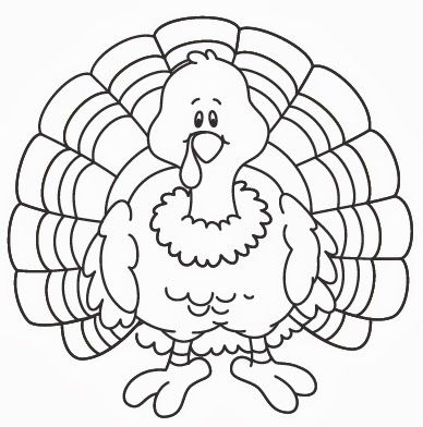 388x392 Turkey Coloring Page Fonts And Free Printables