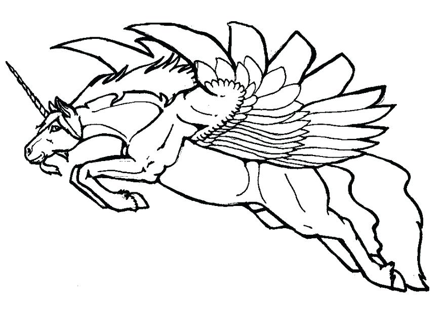 877x622 Pegasus Coloring Pages Coloring Pages Unicorn Colouring Pages Page