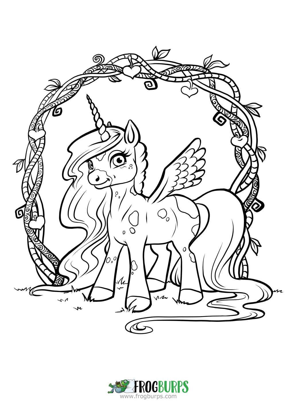 1000x1415 Cute Unicorn Coloring Page Frogburps