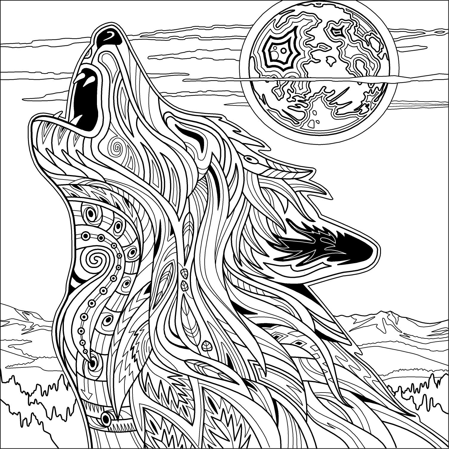 1505x1503 Wolf Coloring Pages For Adults