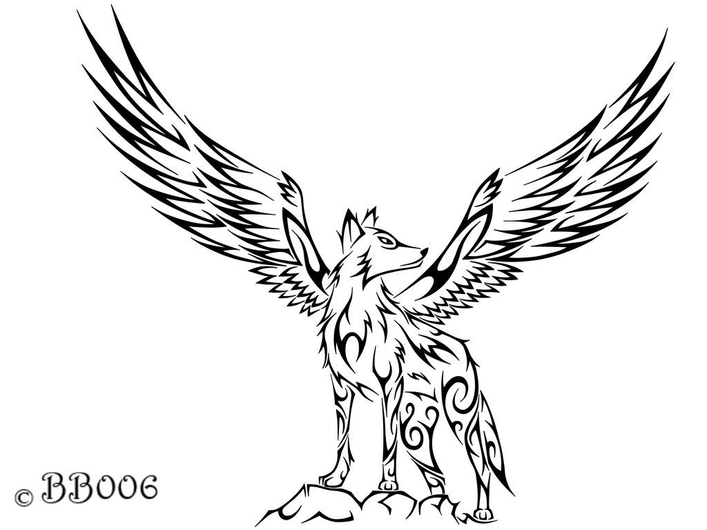 Coloring Pages Of Wolves With Wings
