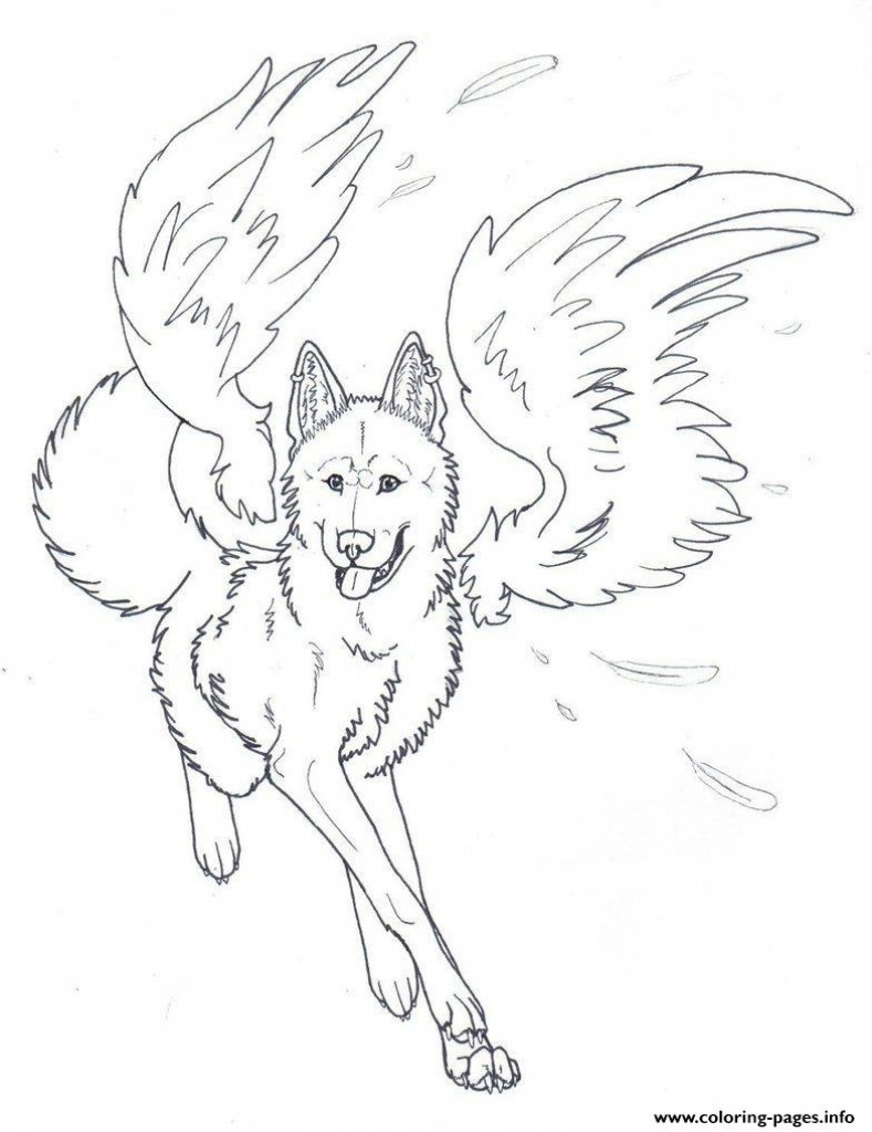 789x1024 Winged Wolf Angel Coloring Pages Printablein Of Wolves