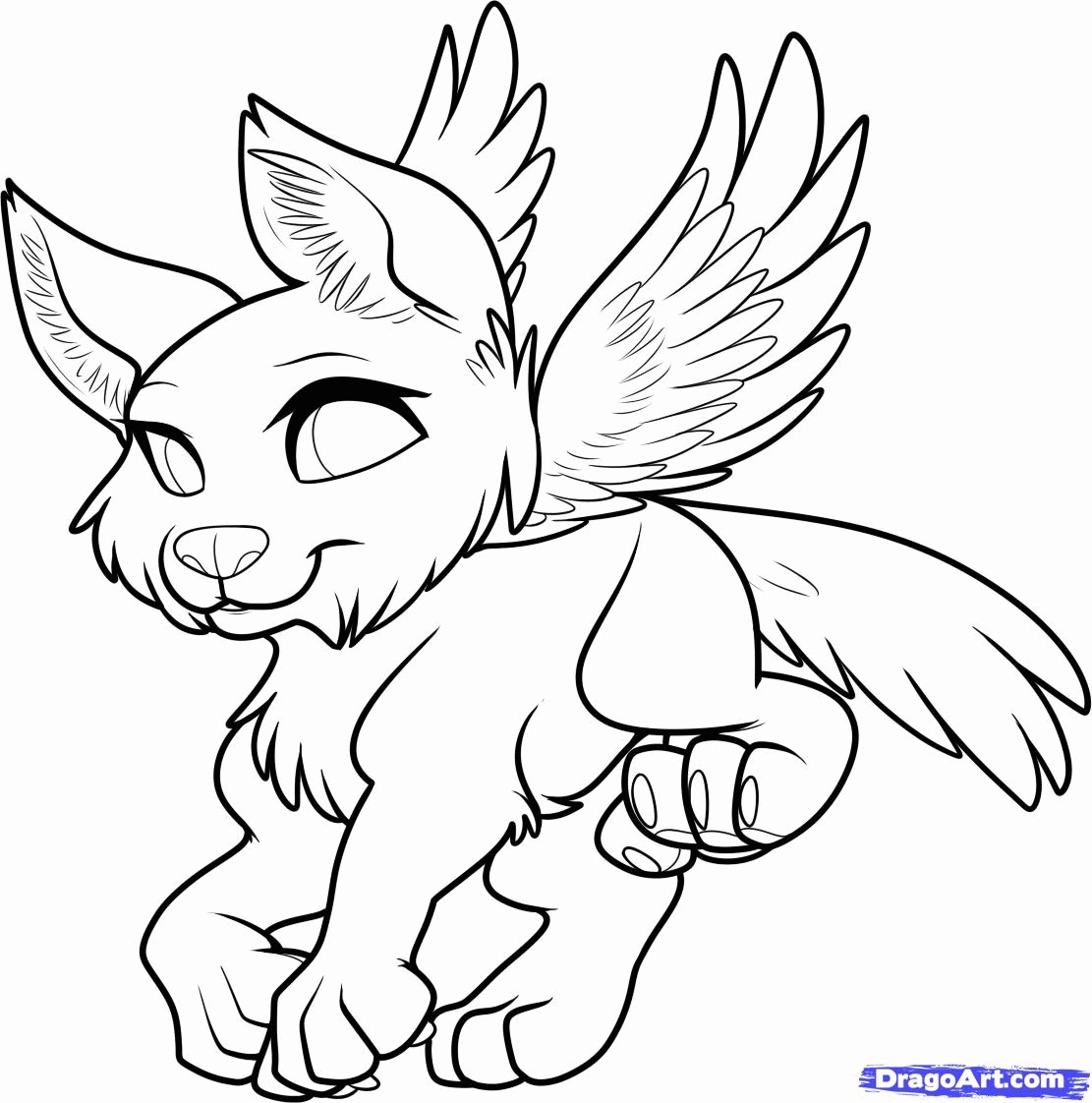 1111x1122 Wolf With Wings Coloring Pages