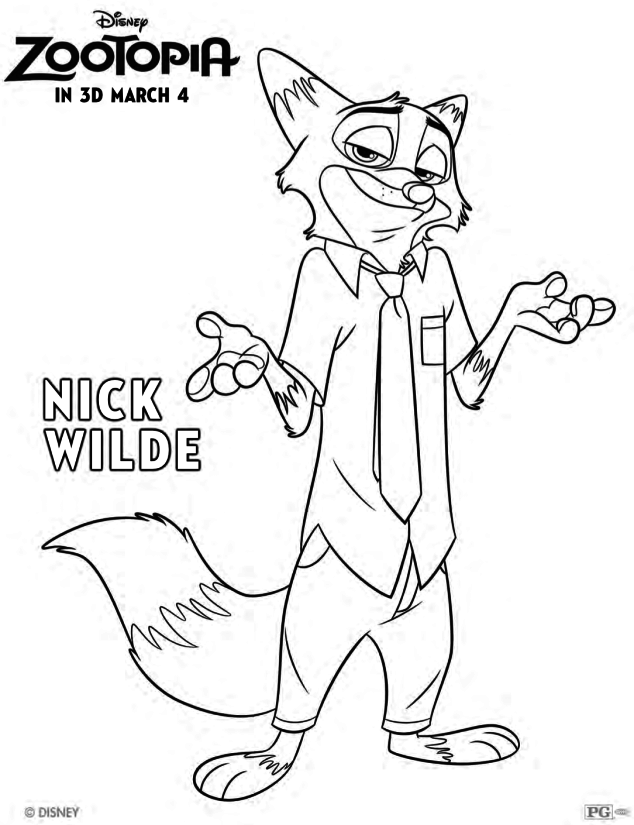 634x825 Zootopia Coloring Pages 278346