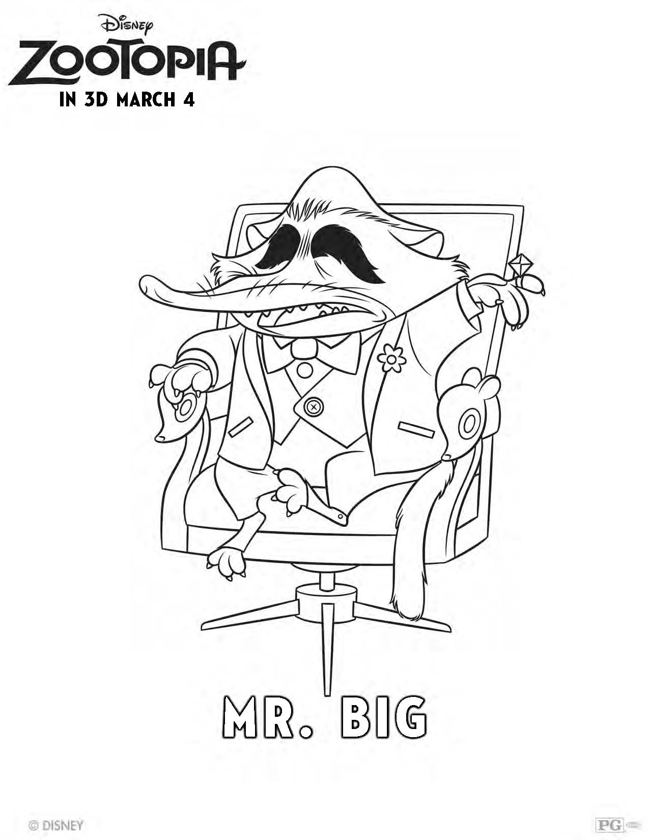 1275x1650 Get Your Zoo On With This Mr. Big Coloring Page! Zootopia