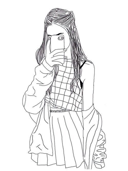500x667 Hipster Girl Coloring Pages Hipster Girl Drawing Outline Cool Shit