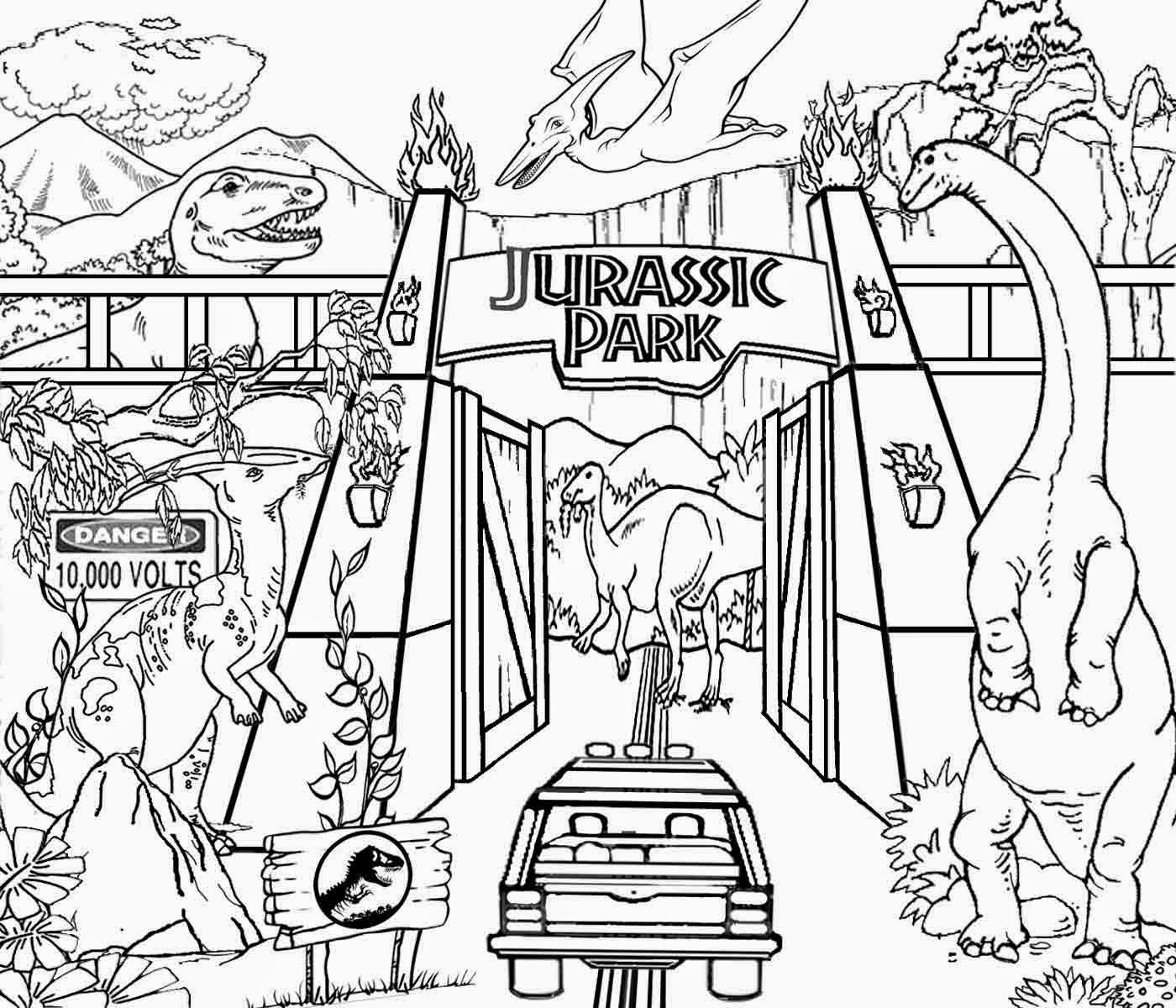 1400x1200 Jurassic Park Free Coloring Page Animals, Kids Coloring Pages