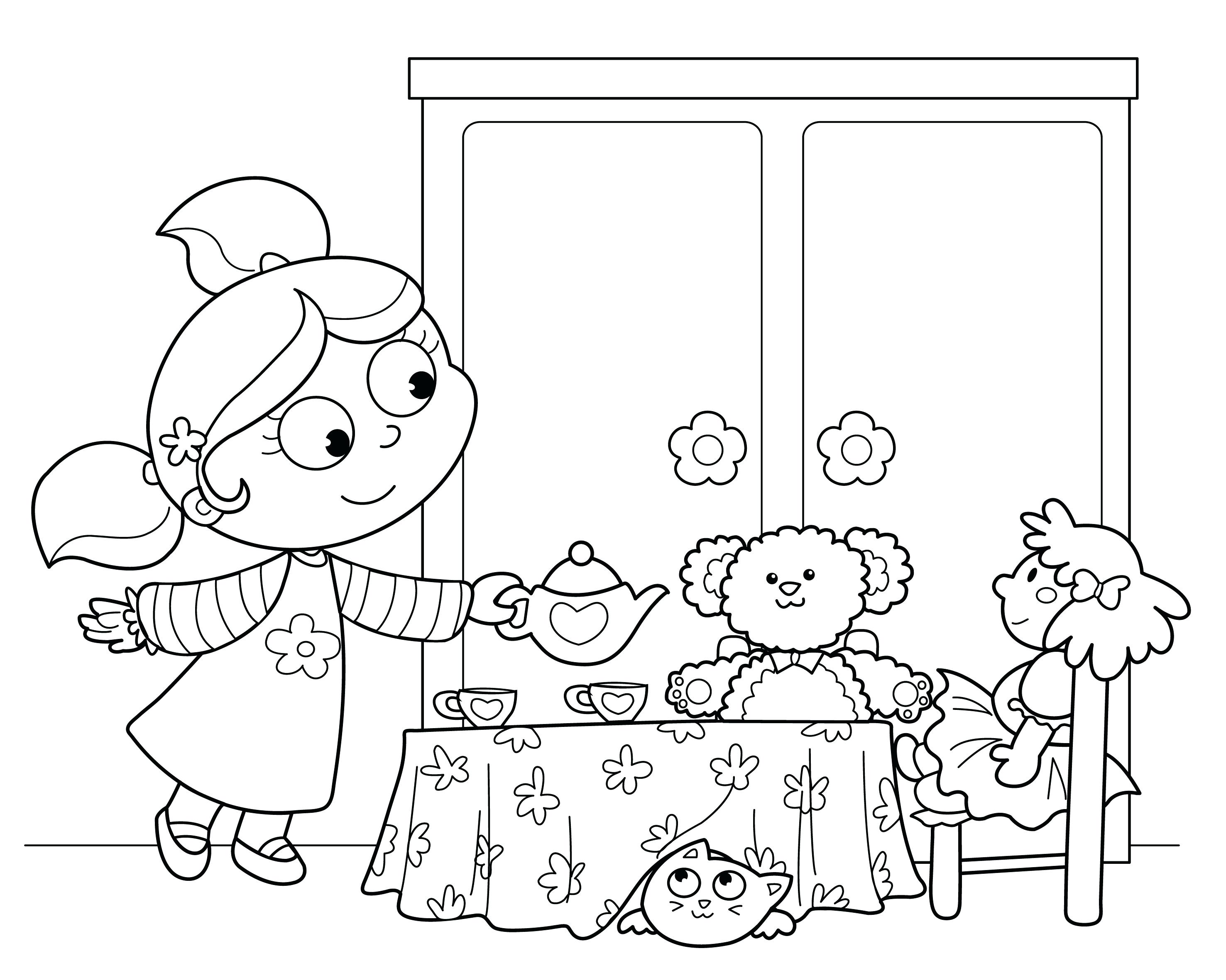 2953x2362 Security Free Tea Party Coloring Pages Unbelie
