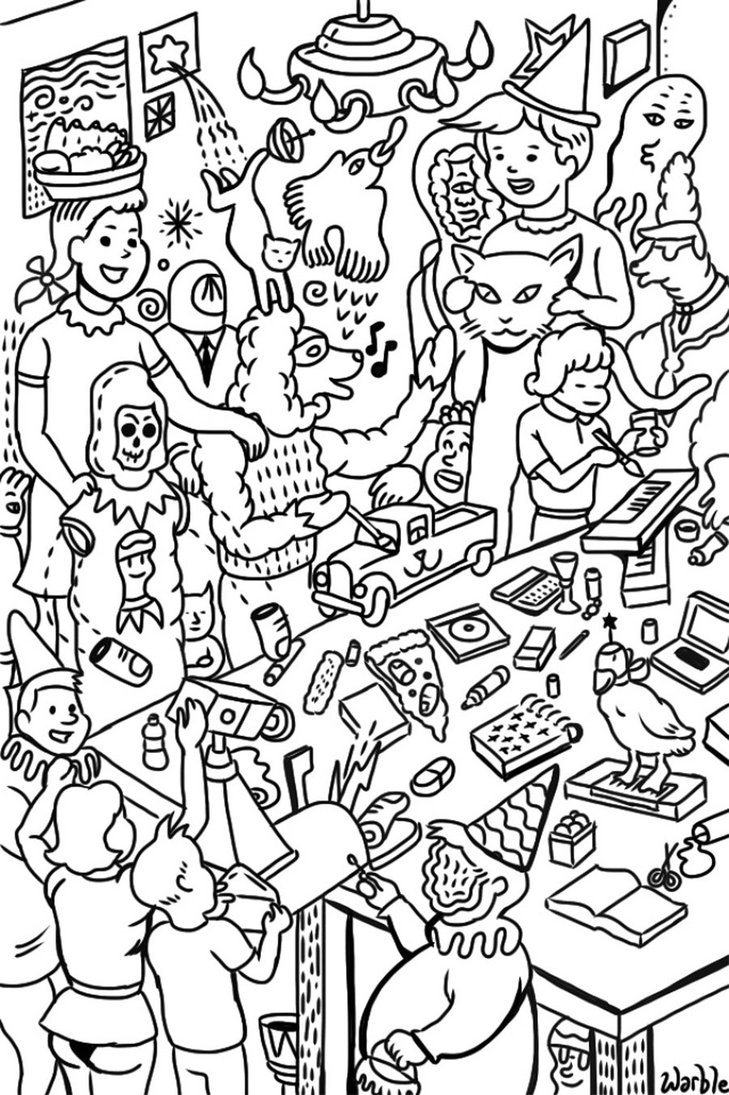 729x1095 Warble Art Party Coloring Page By Hyronomous