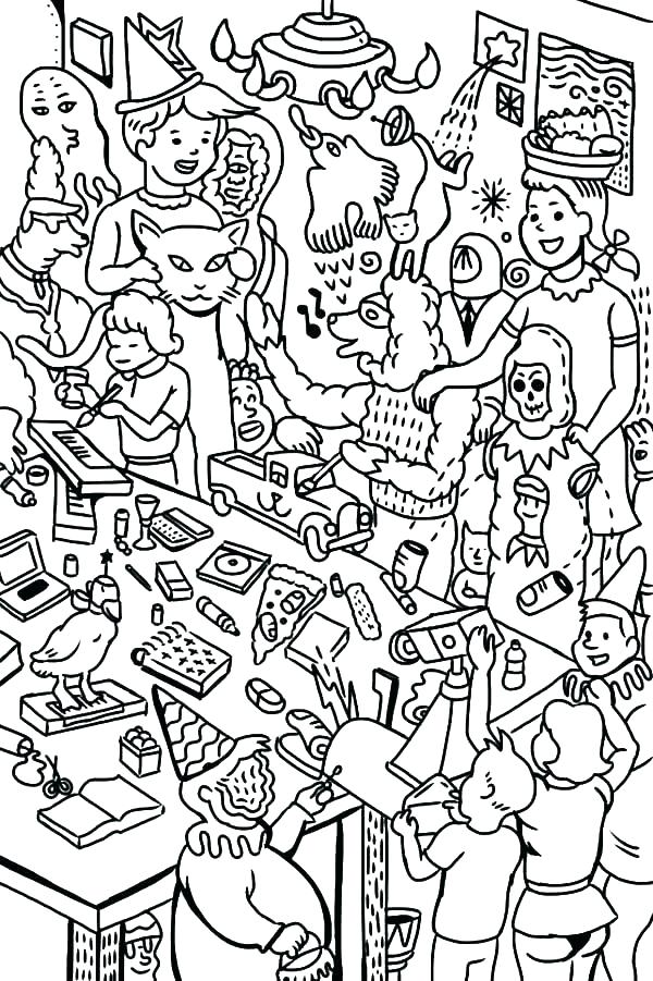600x901 Birthday Party Coloring Pages Party Coloring Pages Birthday Party