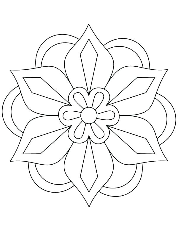 600x776 Geometric Patterns Coloring Pages