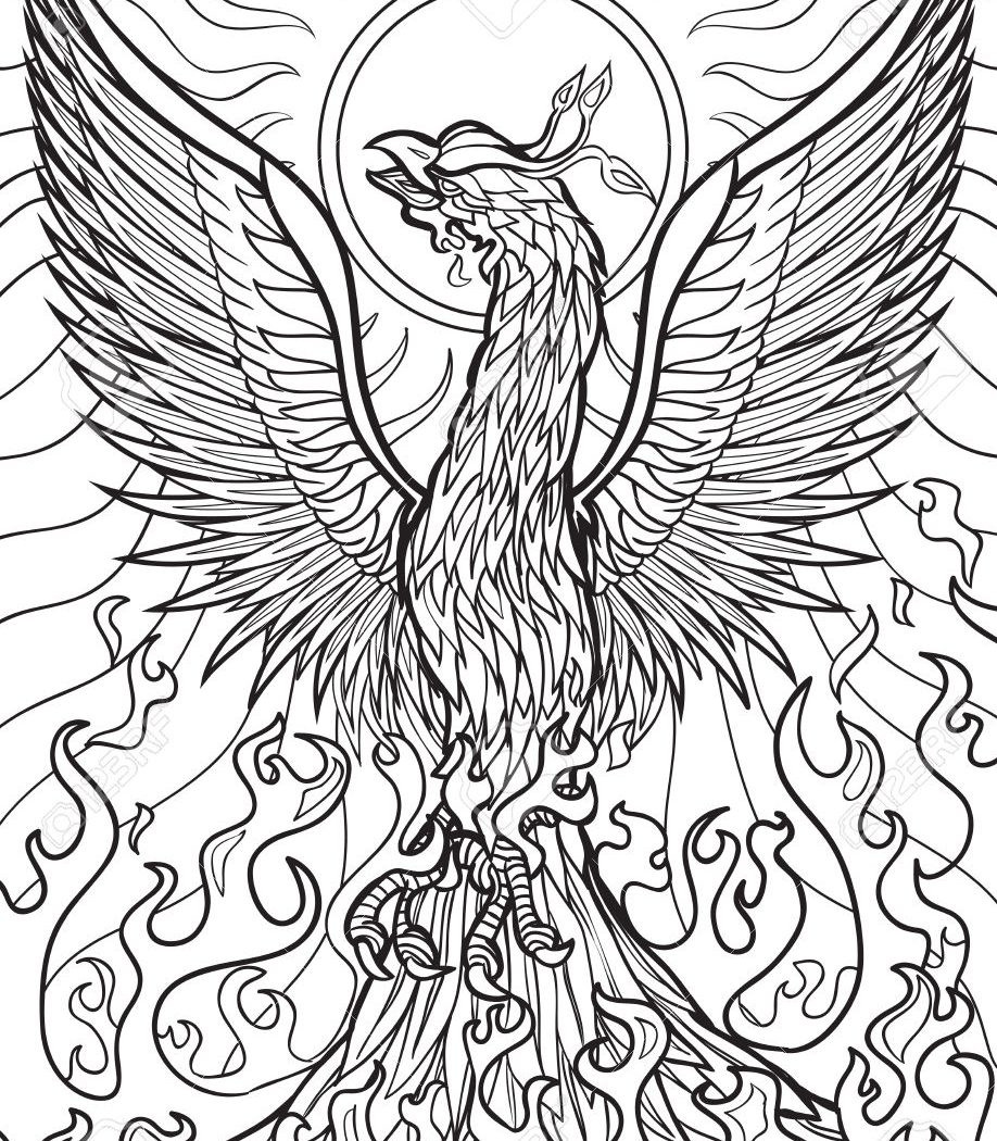 918x1050 Phoenix Coloring Pages To Download And Print For Adult Bird Page