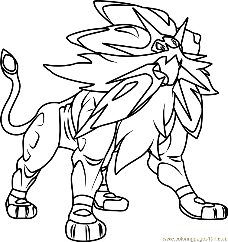 754x800 Solgaleo Pokemon Sun And Moon Coloring Page