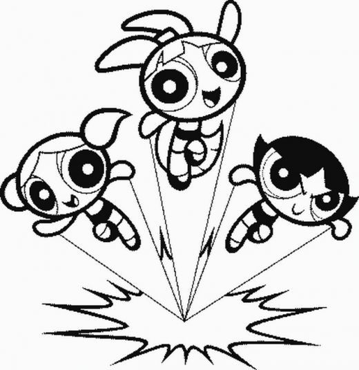 520x535 The Powerpuff Girls' Printable Coloring Pages Powerpuff Girls