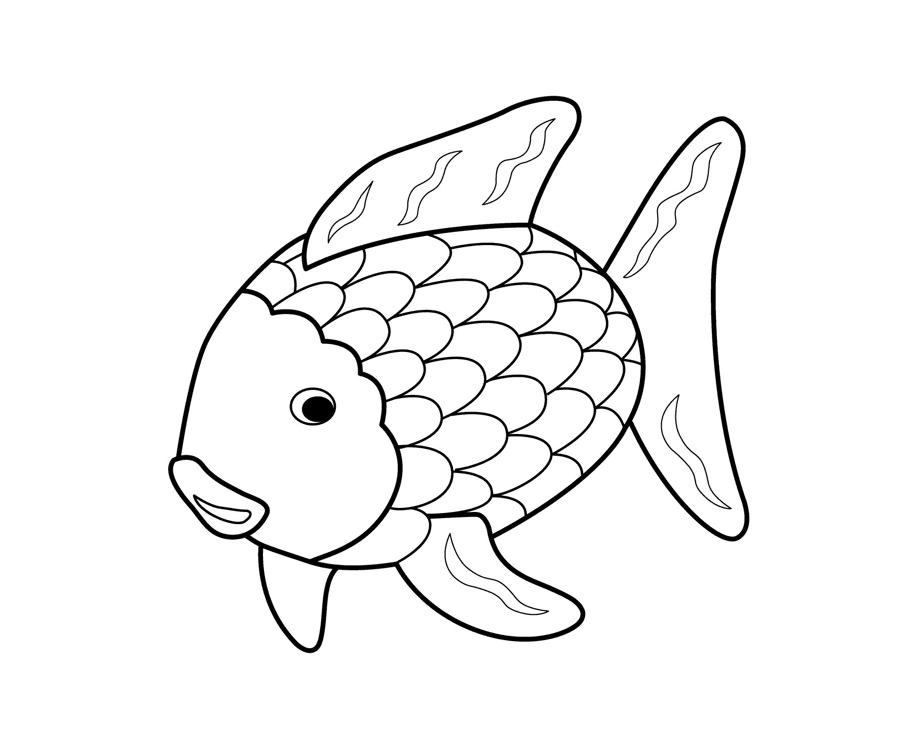 1804x1483 Easy Coloring Pages Of Fish Fresh Rainbow Fish Coloring Page