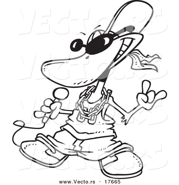 600x620 Vector Of A Cartoon Duck Rapper