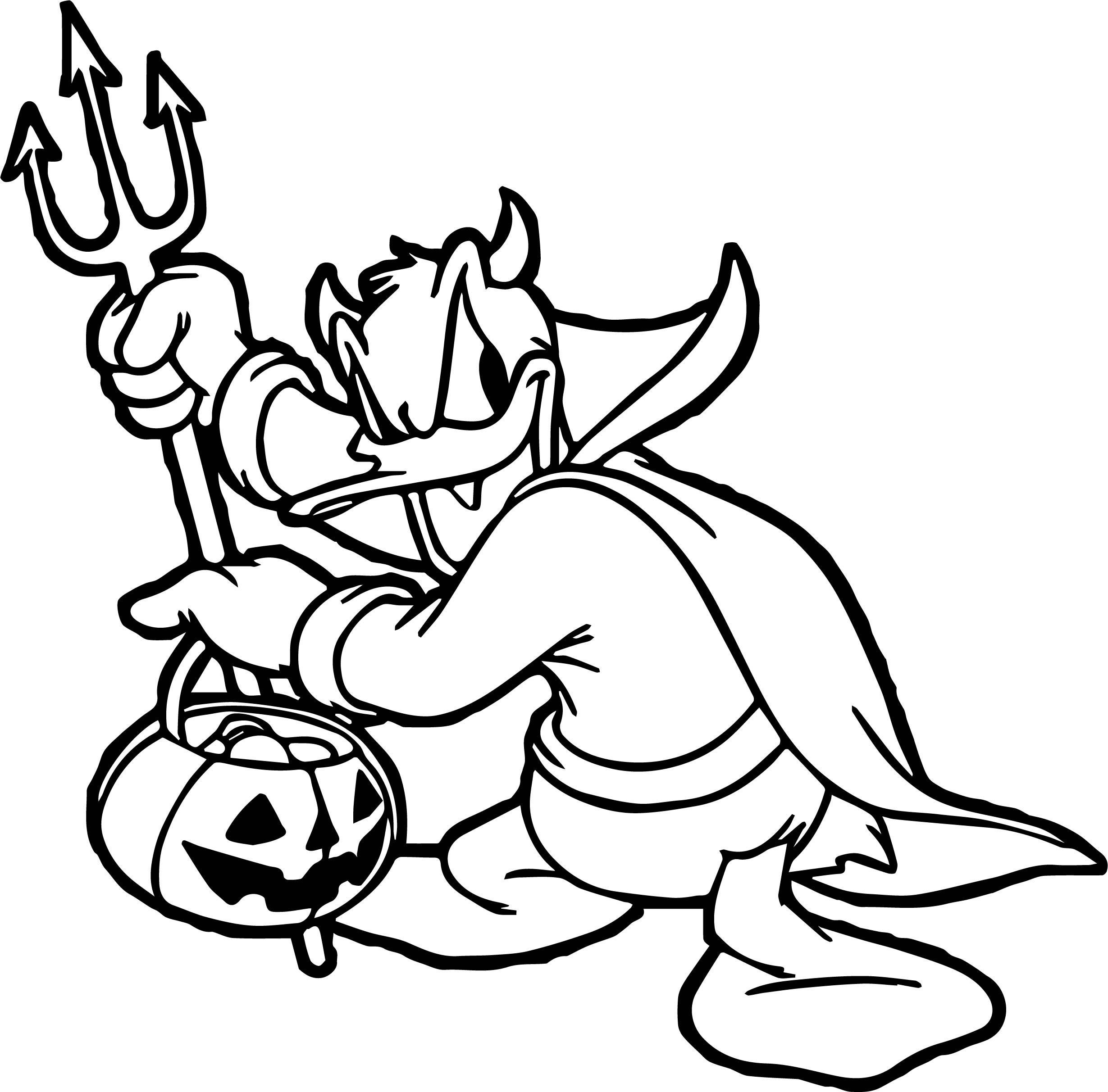 2459x2425 Astonishing Devil Donald Duck Coloring Page Wecoloringpage Pict