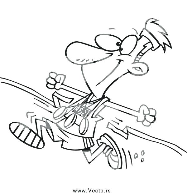 600x620 Track And Field Coloring Pages Track Field Runner Hurdle