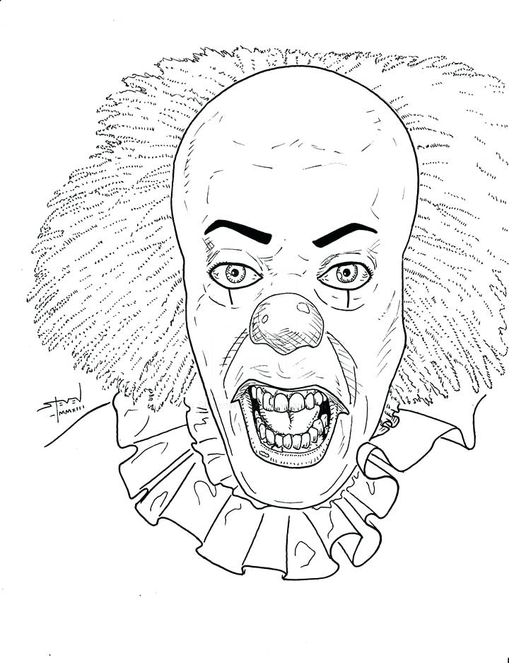 720x937 Clown Coloring Pages Full Size Of Coloring Horror Coloring Pages