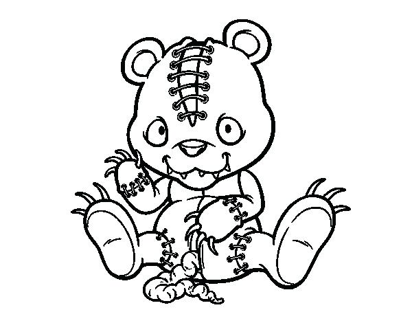 600x470 Scary Coloring Pages Scary Teddy Bear Coloring Page Free Printable