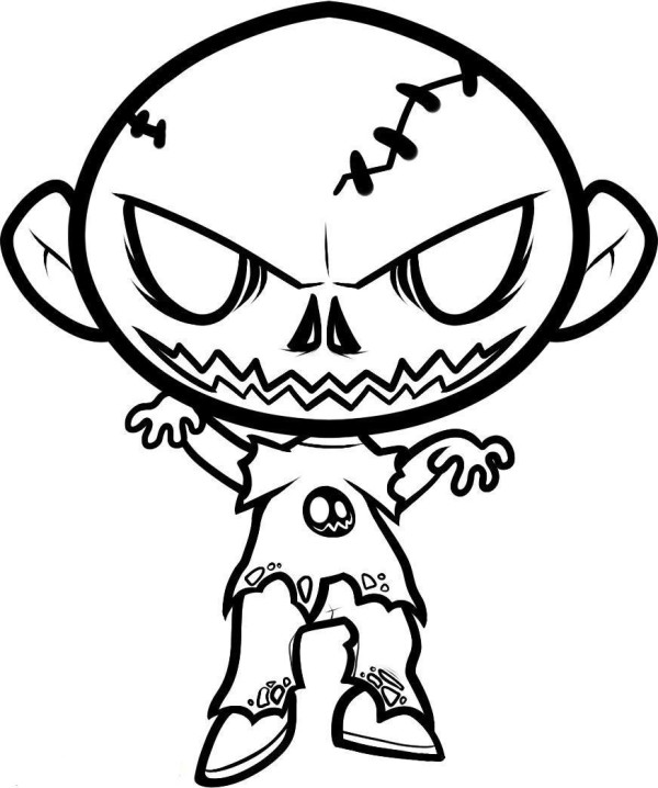 600x718 Scary Zombie Coloring Pages Scary Coloring Pages For Kids