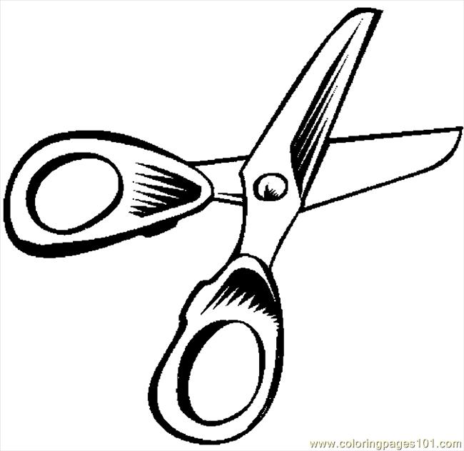 650x632 Scissors Coloring Page